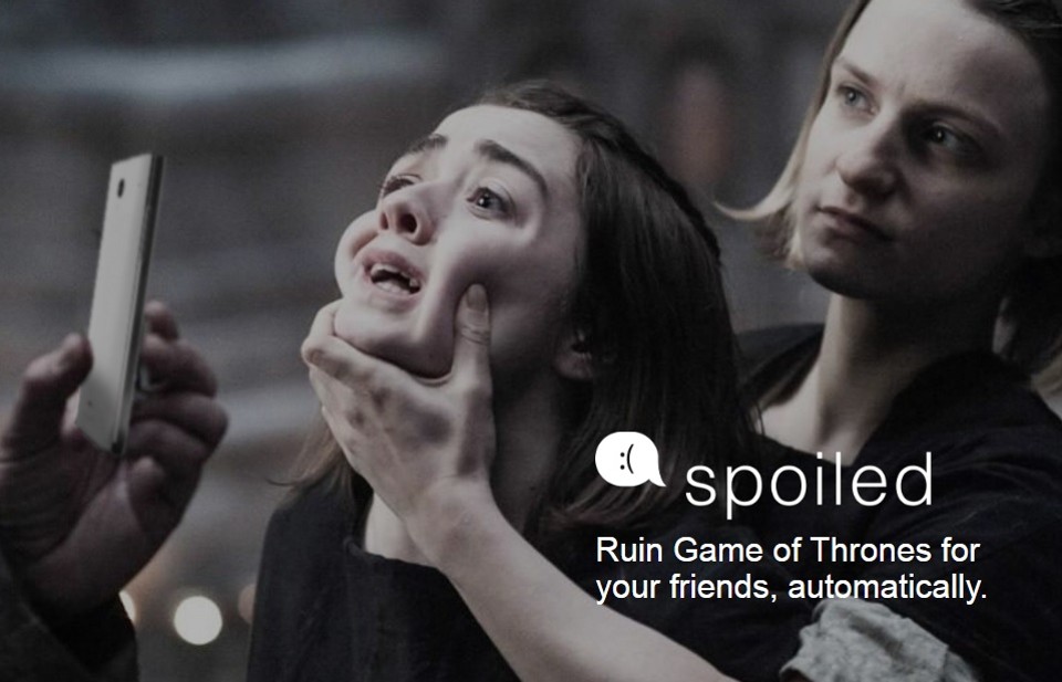 Foto de apresentação do Spoiled.io, que oferece o serviço de “arruinar” | Reprodução/Site Spoiled