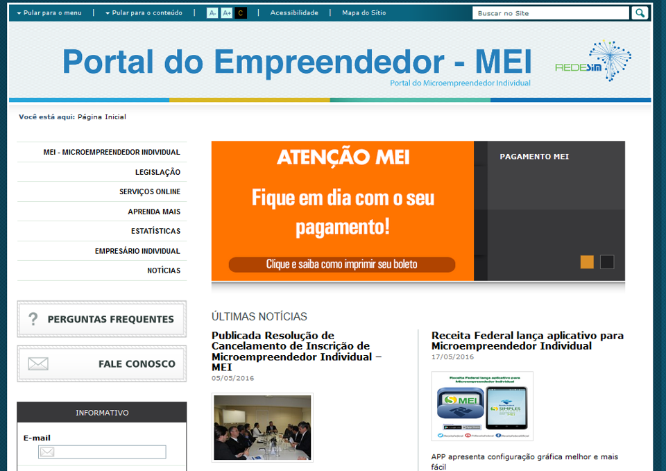 Regularização pode ser feita diretamente no Portal do empreendedor . | /