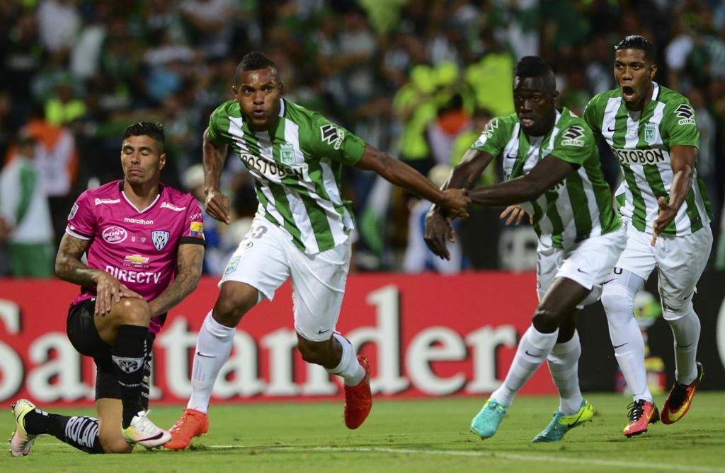Borja comemora gol da vitória e do título do Nacional | RAUL ARBOLEDA/AFP