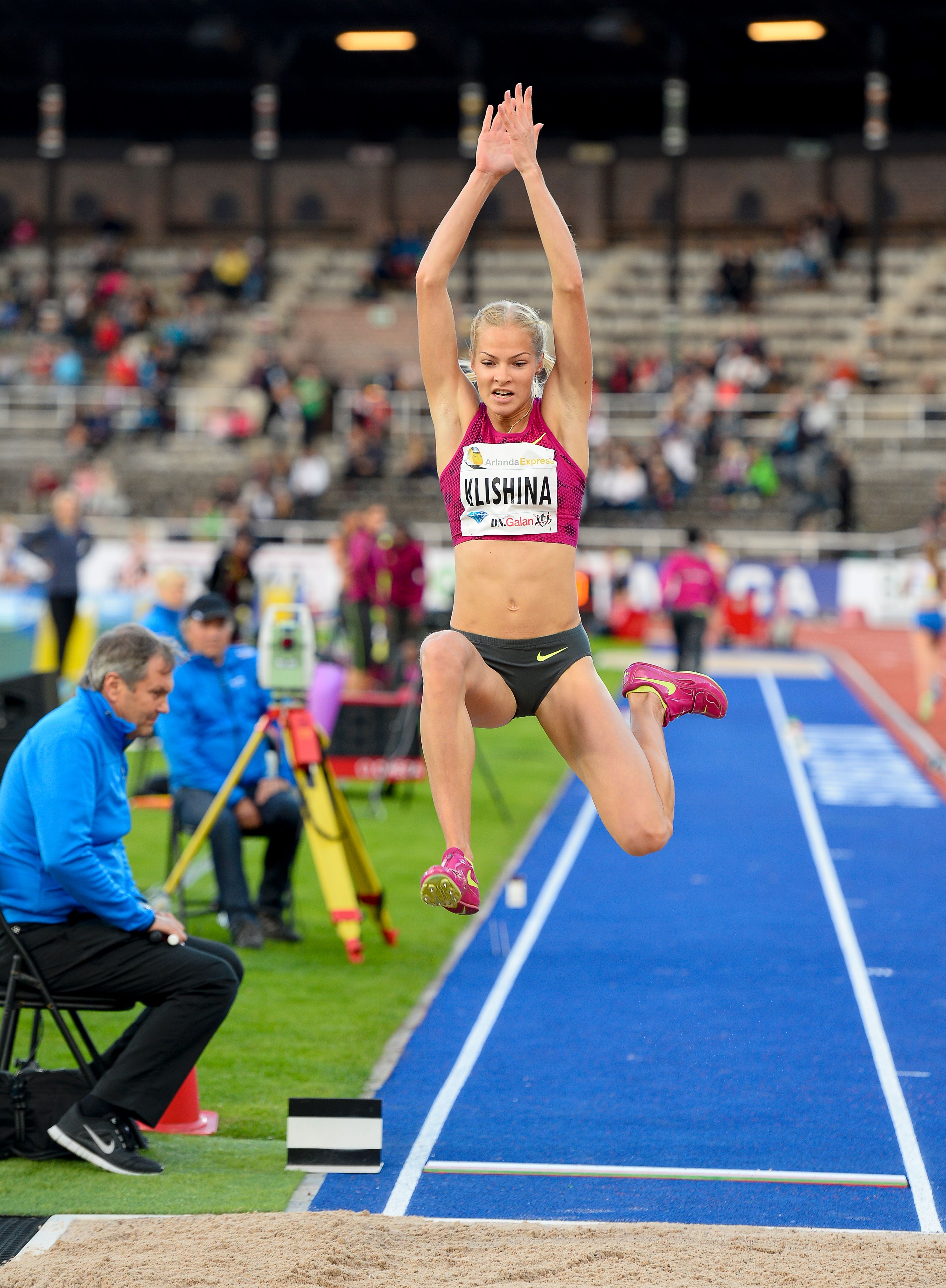 Darya Klishina, da Rússia, vai concorrer com uma “bandeira neutra” | JONATHAN NACKSTRAND/AFP