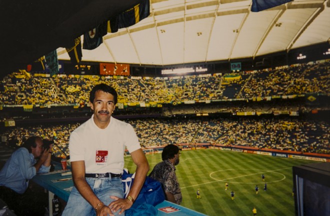 Militão na cobertura do tetra na Copa dos EUA em 1994. | Arquivo pessoal