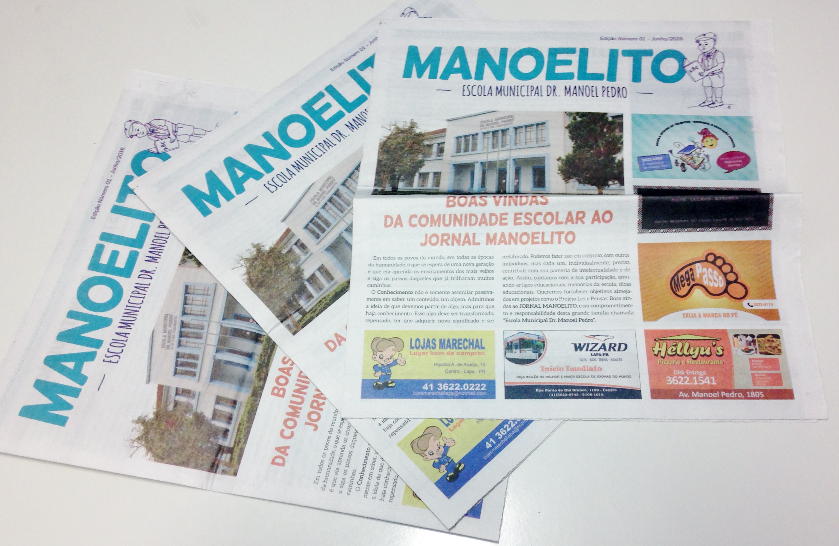 A primeira edição do “Manoelito”: 1.500 exemplares, com conteúdo produzido pela comunidade acadêmica da escola. | /Divulgação