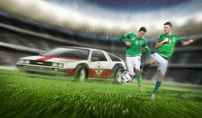 O famoso DMC-12 DeLorean foi produzido na Irlanda do Norte e representou o país europeu. |