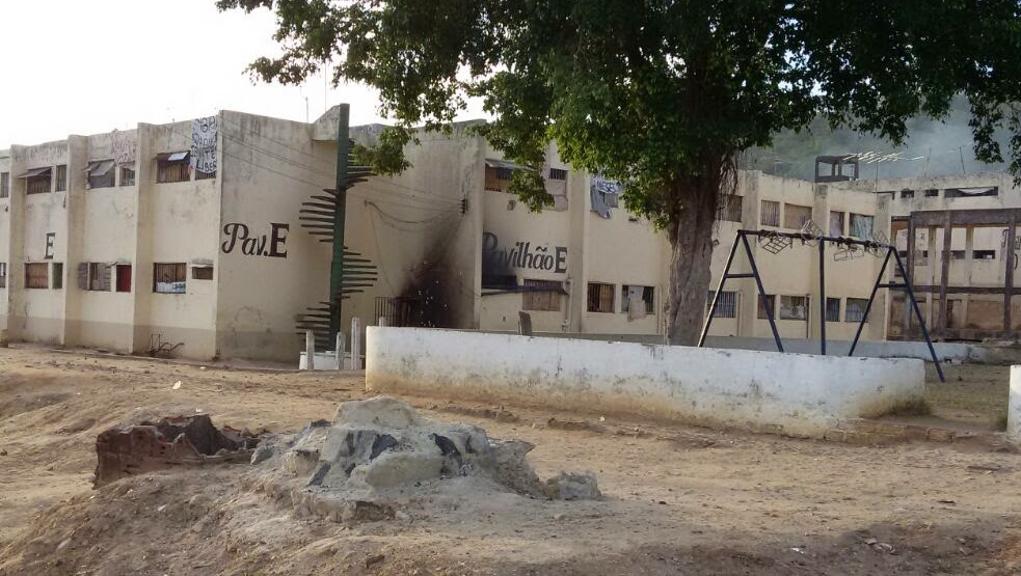 Imagem de um dos blocos da Penitenciária Barreto Campelo, onde, segundo o G1, os animais teriam sido abatidos | Sindasp-PE/Divulgação