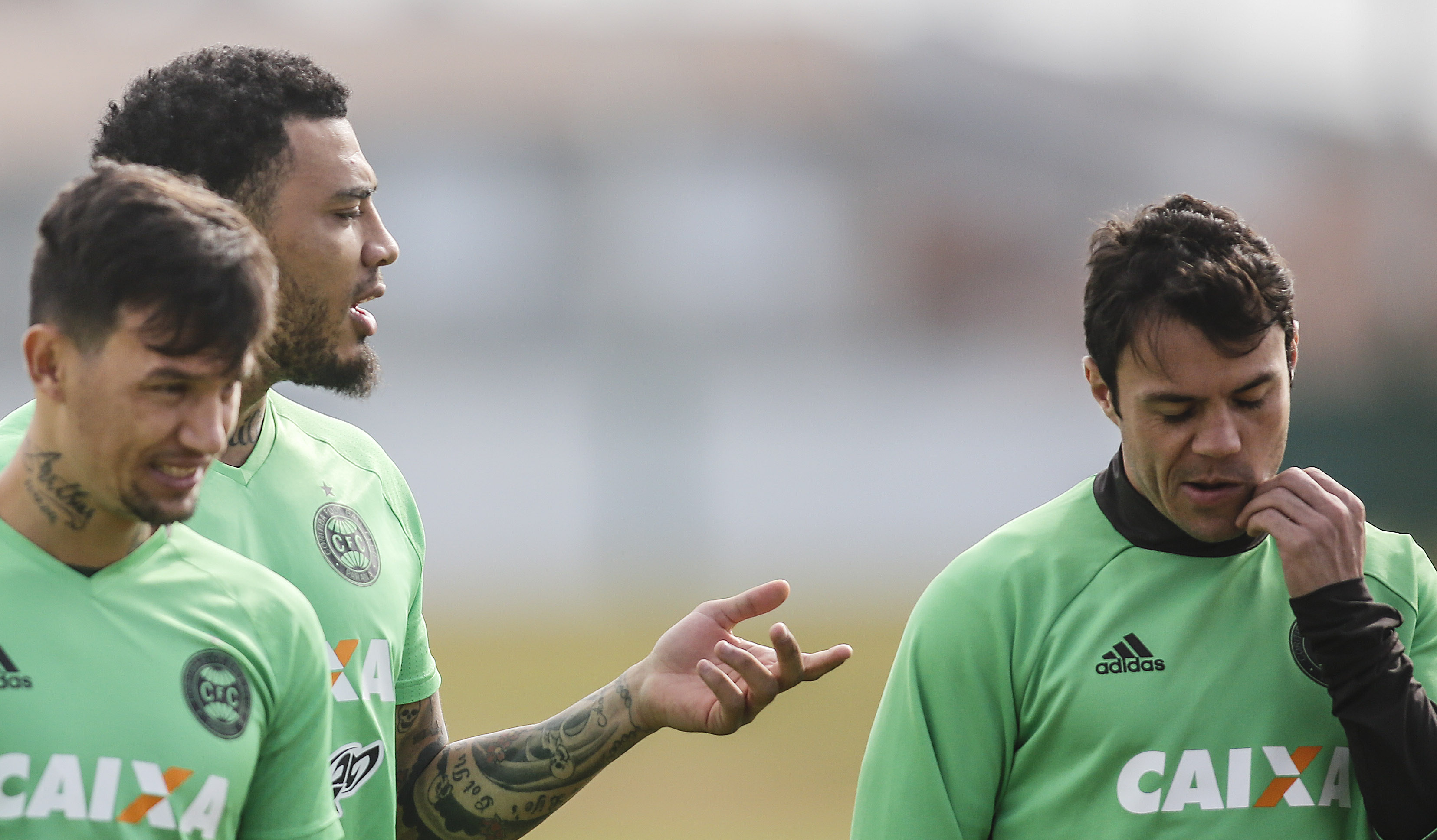 João Paulo, Kazim e Kléber Gladiador durante treino do Coritiba. | Jonathan Campos/Gazeta do Povo