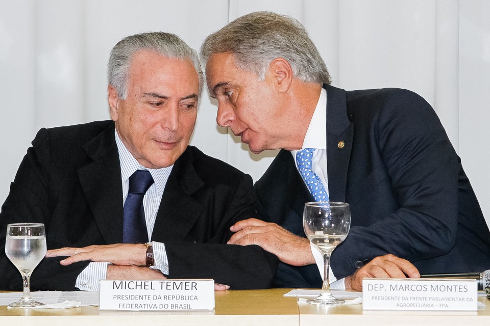 Ao chegar para o almoço, o ministro da Secretaria de Governo, Geddel Vieira Lima, disse que Temer “é um homem do Parlamento” e sabe a importância da bancada ruralista para a economia. | Divulgação/PR