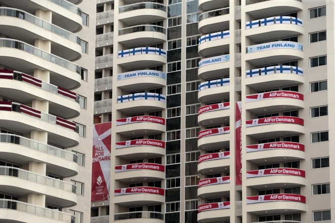 Prédio das delegações da Dinamarca e Finlândia. | Albari Rosa/Gazeta do Povo