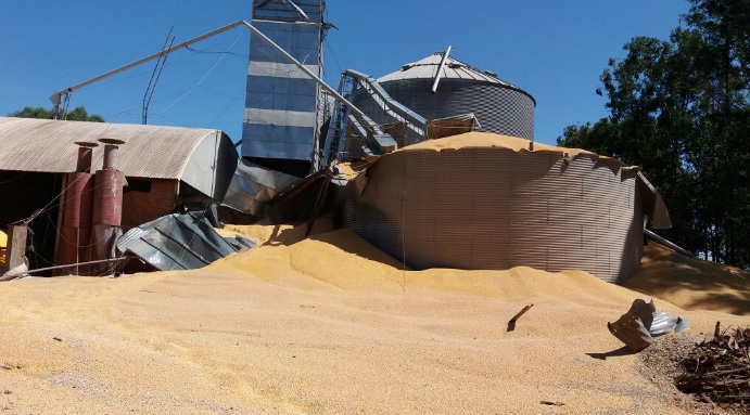 O silo tinha capacidade para 40 mil sacas de milho. | Reprodução/