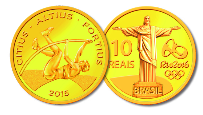 Moeda de ouro: salto com vara. Preço de venda: R$1.180,00 | 