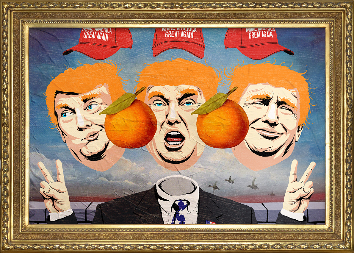 Donald Trump: surrealismo da campanha ganha representação artística made in Curitiba | /Reprodução