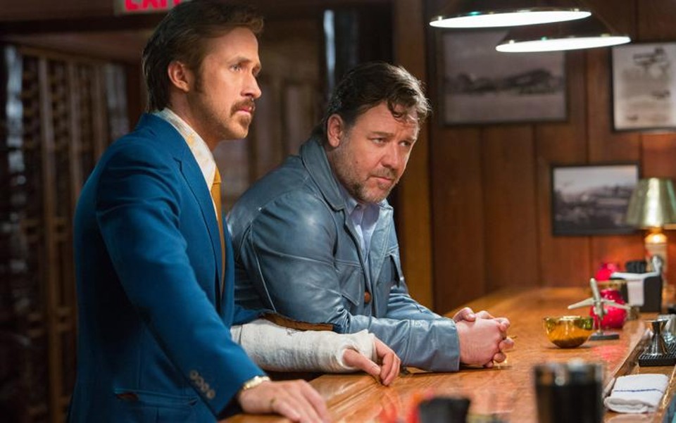 Ryan Gosling e Russell Crowe em “Dois Caras Legais” | Daniel McFadden/Divulgação