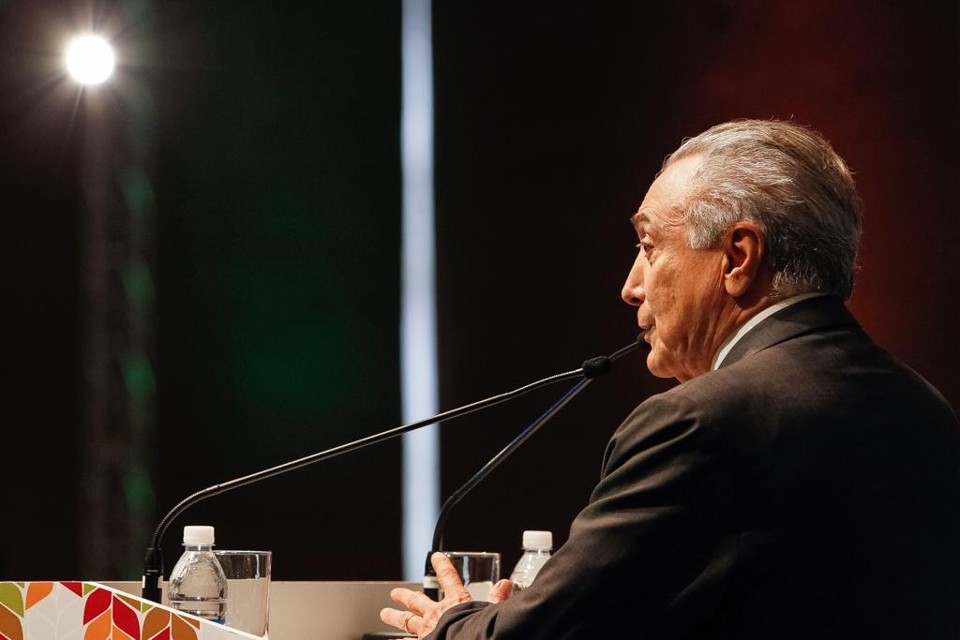 Nesta segunda-feira, 4, na abertura do Global Agribusiness Forum (GAF), em São Paulo, Temer recebeu uma moção de apoio assinada por 46 entidades do agronegócio. | Beto Barata/Presidência da República