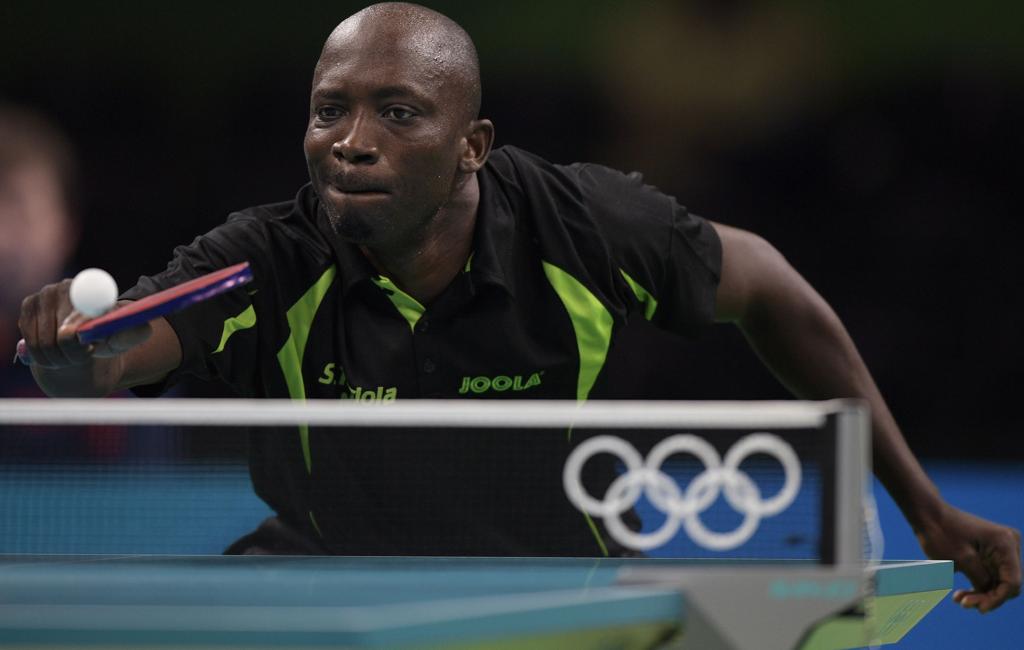 Segun Toriola: marca histórica no tênis de mesa. | Juan Mabromata/AFP