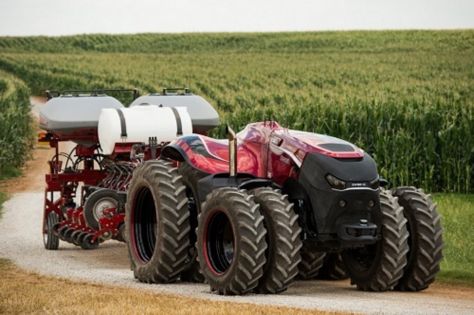 Embora o trator conceito autônomo tenha sido desenvolvido sem cabine, as colheitadeiras e outros equipamentos podem funcionar na mesma tecnologia | Case IH/Divulgação