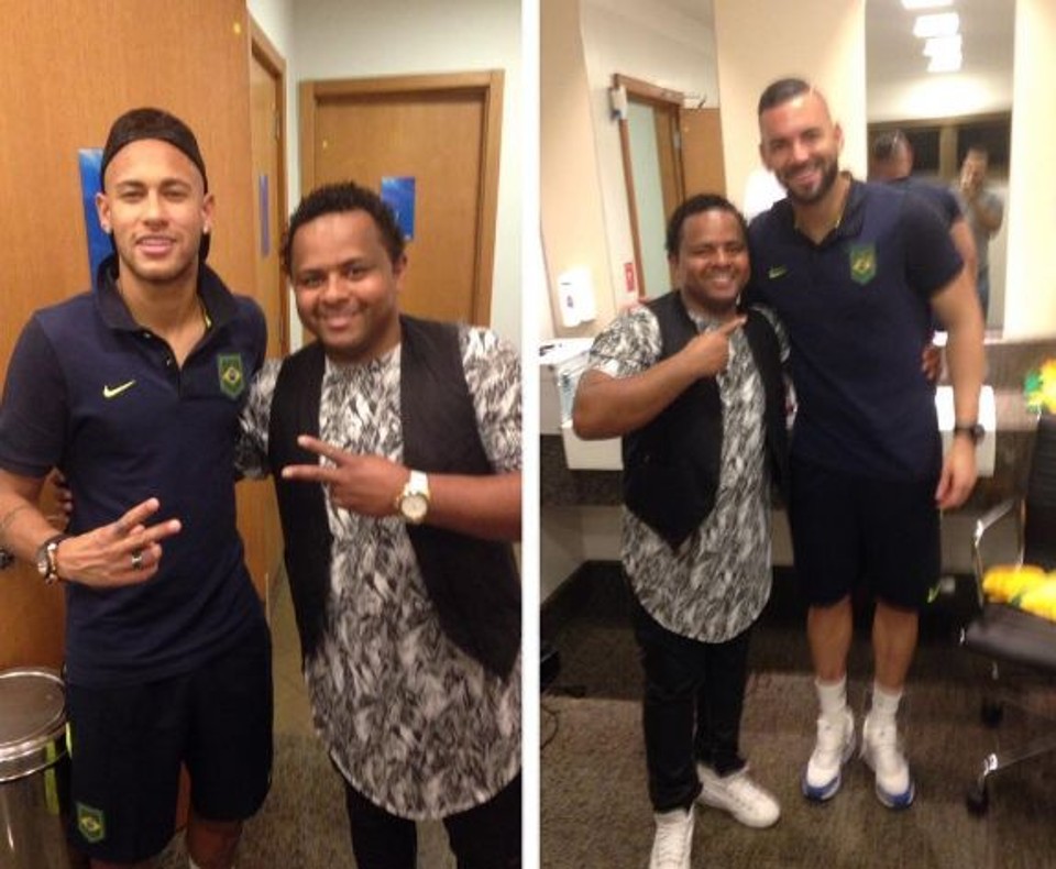 Baianinho com Neymar e Weverton; cabeleireiro deu um tapa no visual de vários jogadores | Reprodução/Instagram