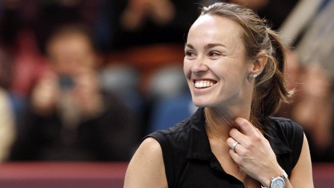 Martina Hingis vai brigar pelo ouro nas duplas nos Jogos do Rio. | /AFP
