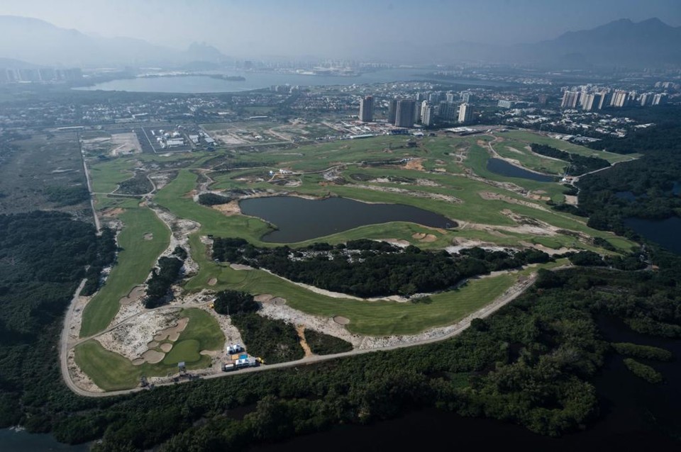 Vista aérea do campo de golfe onde será realizado no torneio olímpico | YASUYOSHI CHIBA/AFP