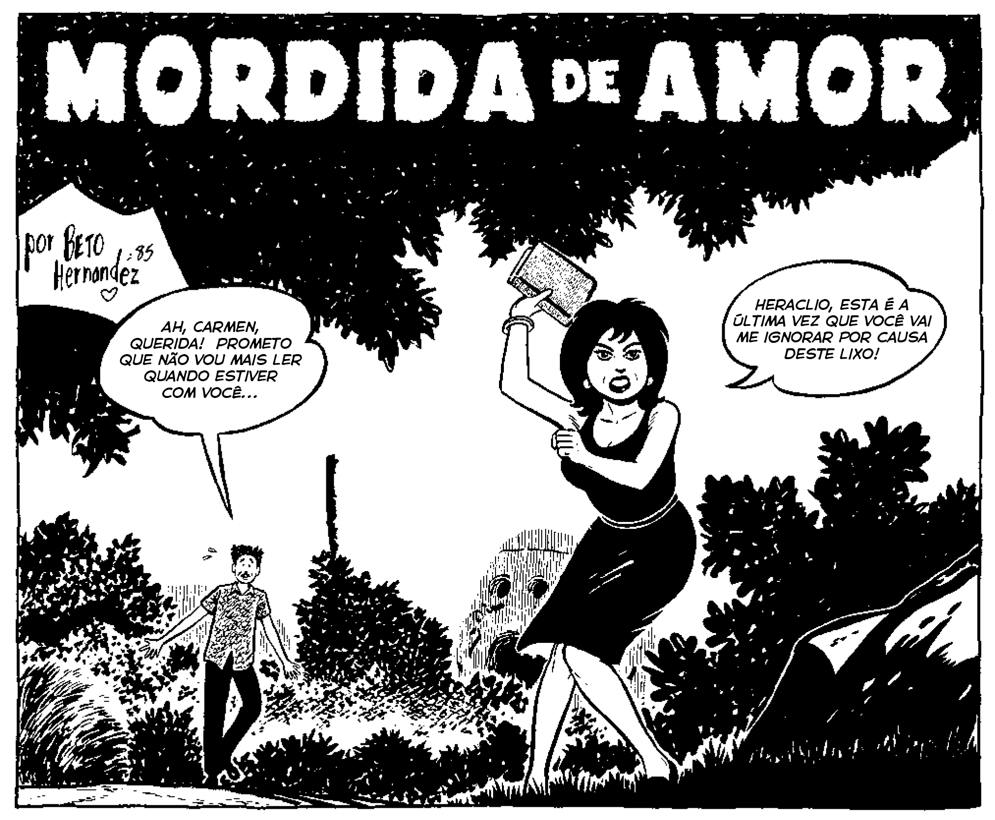 Tira de Love and Rockets assinanda por Gilbert Hernandez | Reprodução Facebook