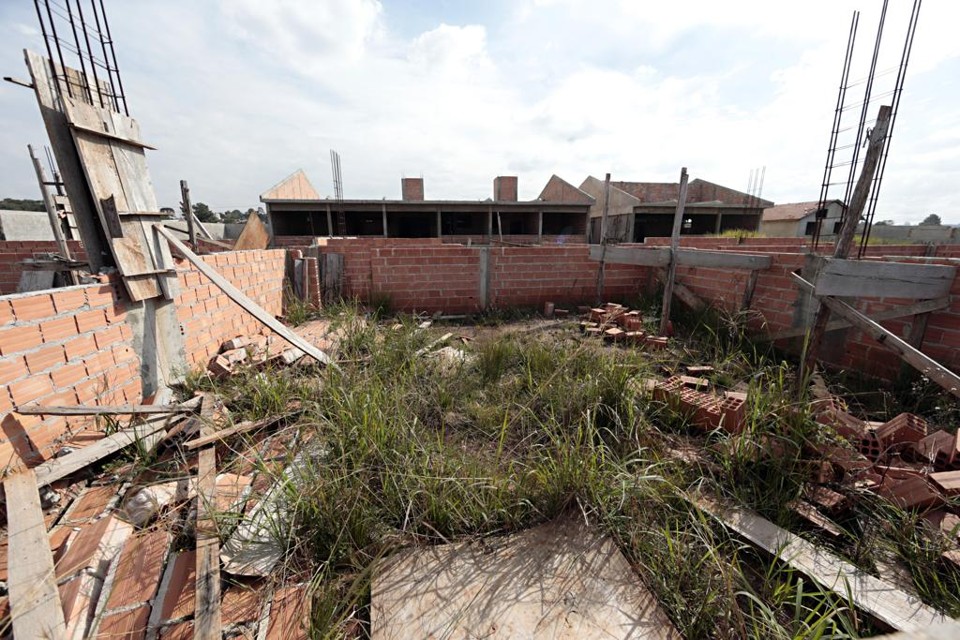 Uma das obras de escolas em Campina Grande do Sul, na Região Metropolitana de Curitiba, onde há suspeita de que tenha havido desvio de verbas, investigado pela Quadro Negro | Albari rosa/Gazeta do Povo/Arquivo