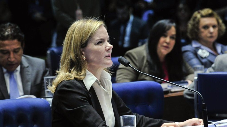 Gleisi Hoffmann (PT) disse que o Senado “não tem moral” par a julgar Dilma Rousseff. | Geraldo Magela/Agência Senado