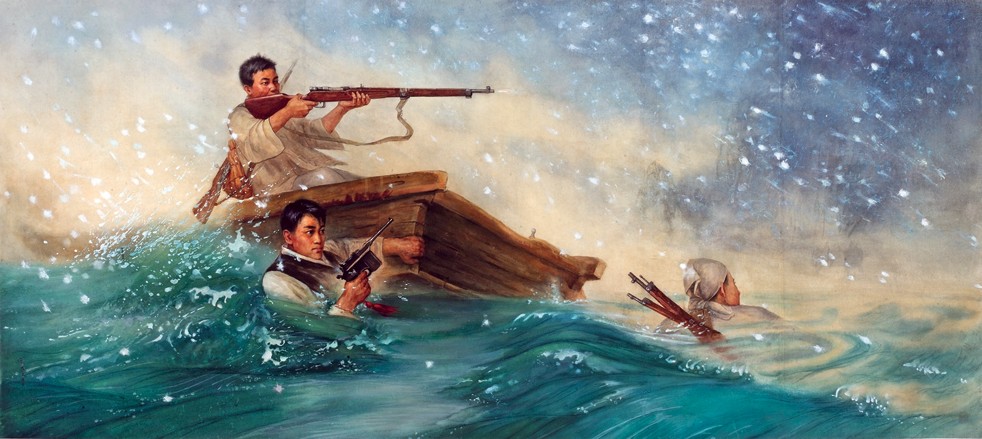 Tela de 1968 feita por Jo Jong-Man em exposição no American University Museum | Jo Jong-Man/American Uniersity Museum