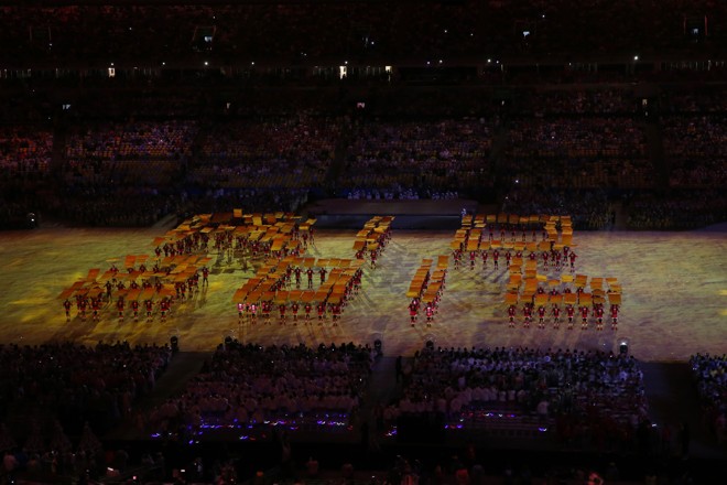 “Rio 2016” formado durante a apresentação | Albari Rosa/Gazeta do Povo