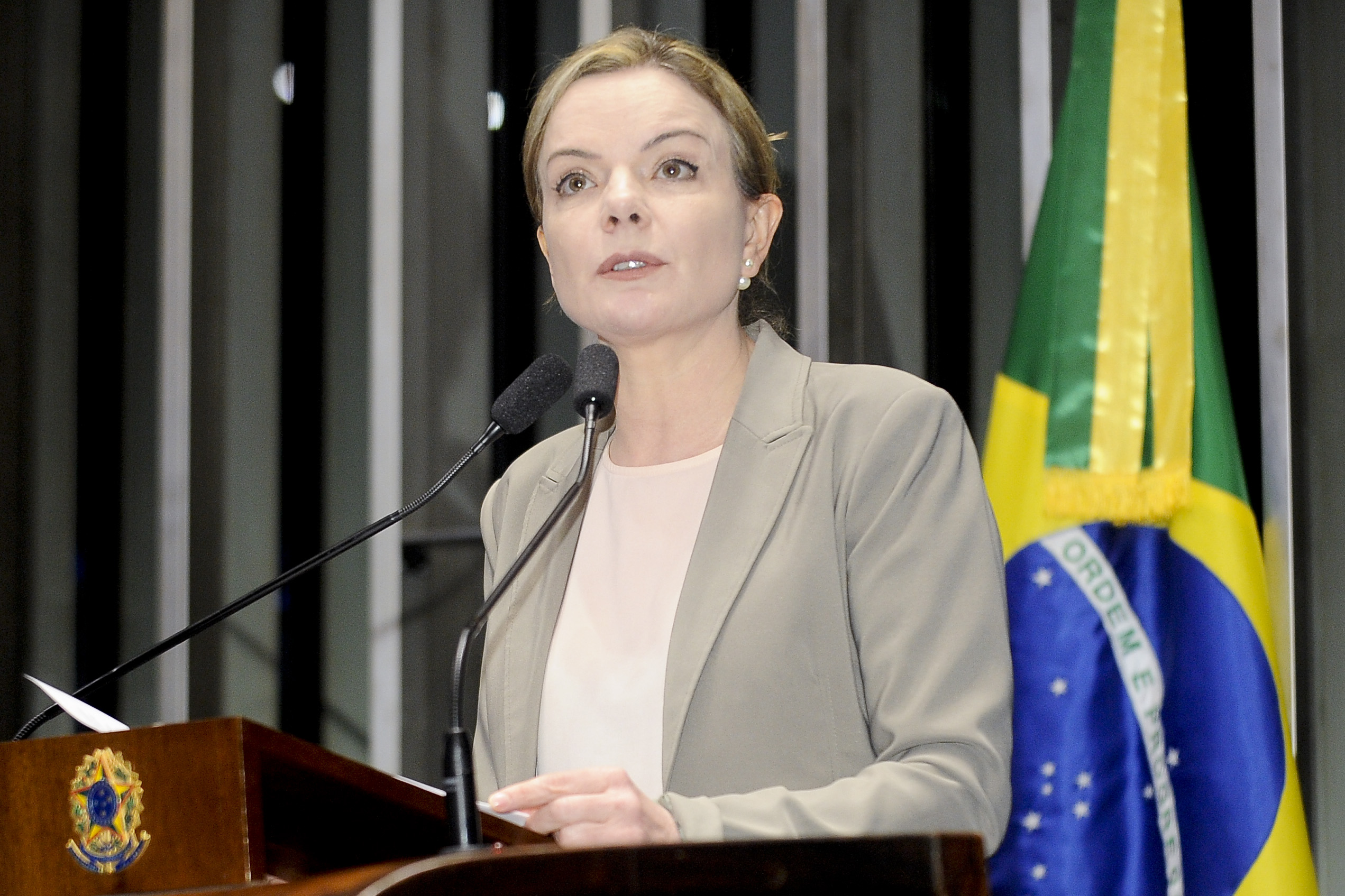 Gleisi Hoffmann usou a tribuna do Senado para defender o marido | Waldemir Barreto/Agência Senado