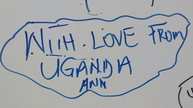 Atletas de Uganda empolgados para os Jogos. |