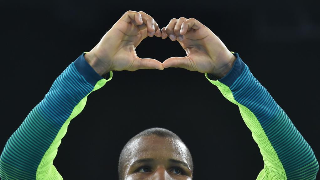 Robson Conceição, ouro no boxe: quase um coração. | Yuri Cortez/AFP