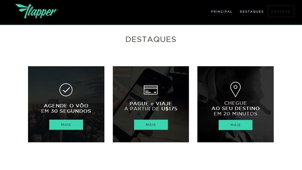 A Flapper funciona como uma intermediadora que tenta achar, de forma rápida, um ocupante para assentos vazios de táxiis aéreos. | Reprodução/