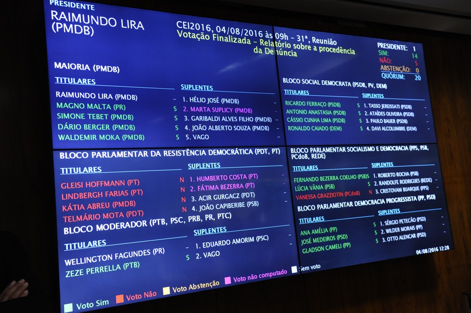 Aprovação de parecer já era esperado na Comissão Especial do Impeachment no Senado. | Marcos Oliveira/Agência Senado