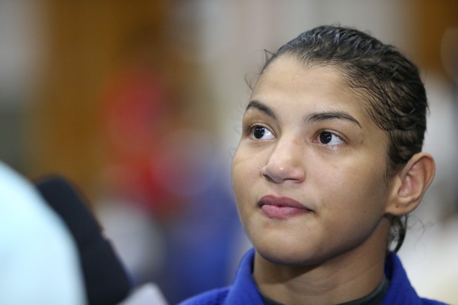 Campeã olímpica em Londres-2012, judoca Sarah Menezes é sargento da Marinha. | Saulo Cruz/Exemplus/COB/Saulo Cruz/Exemplus/COB