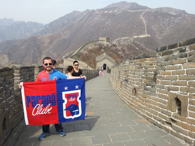 Na Muralha da China, em Pequim. |