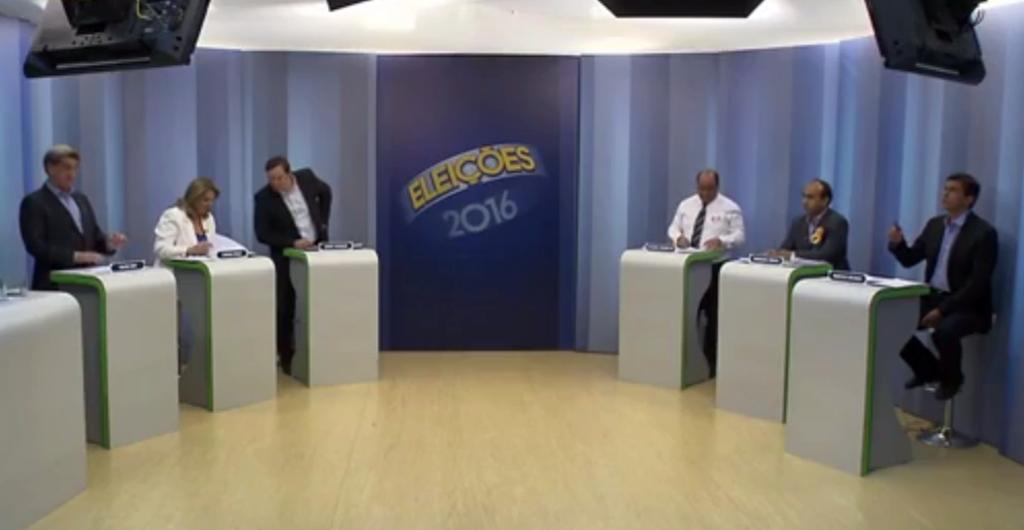 Seis candidatos a prefeito de Londrina participaram de debate na RPC nesta quinta-feira (29). | Reprodução/RPC