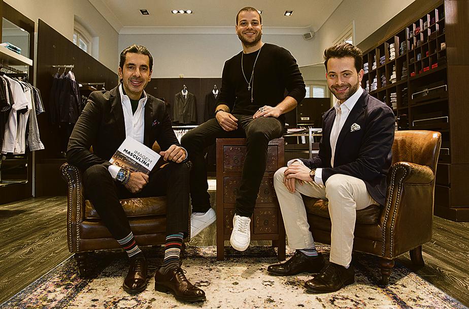 Alexandre Taleb, Guto Köech e Adriano Barbosa (da esq. para a dir.) estão lançando o projeto Universo Masculino – Moda, Comportamento e Lifestyle, uma série de encontros para levar informação aos homens que querem saber mais sobre estilo. | Prospiter