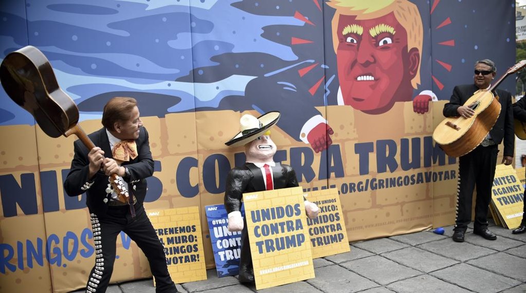 Protesto contra Donald Trump na Cidade do México