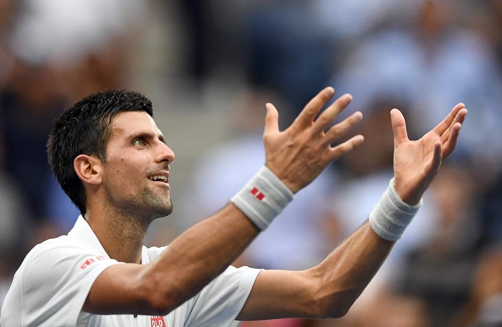 Djokovic comemora classificação à final do US Open. | JEWEL SAMAD/AFP