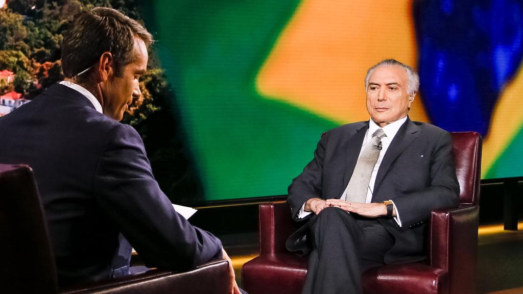 Michel Temer concedeu entrevista à TV Bloomberg. | Beto Barata/PR