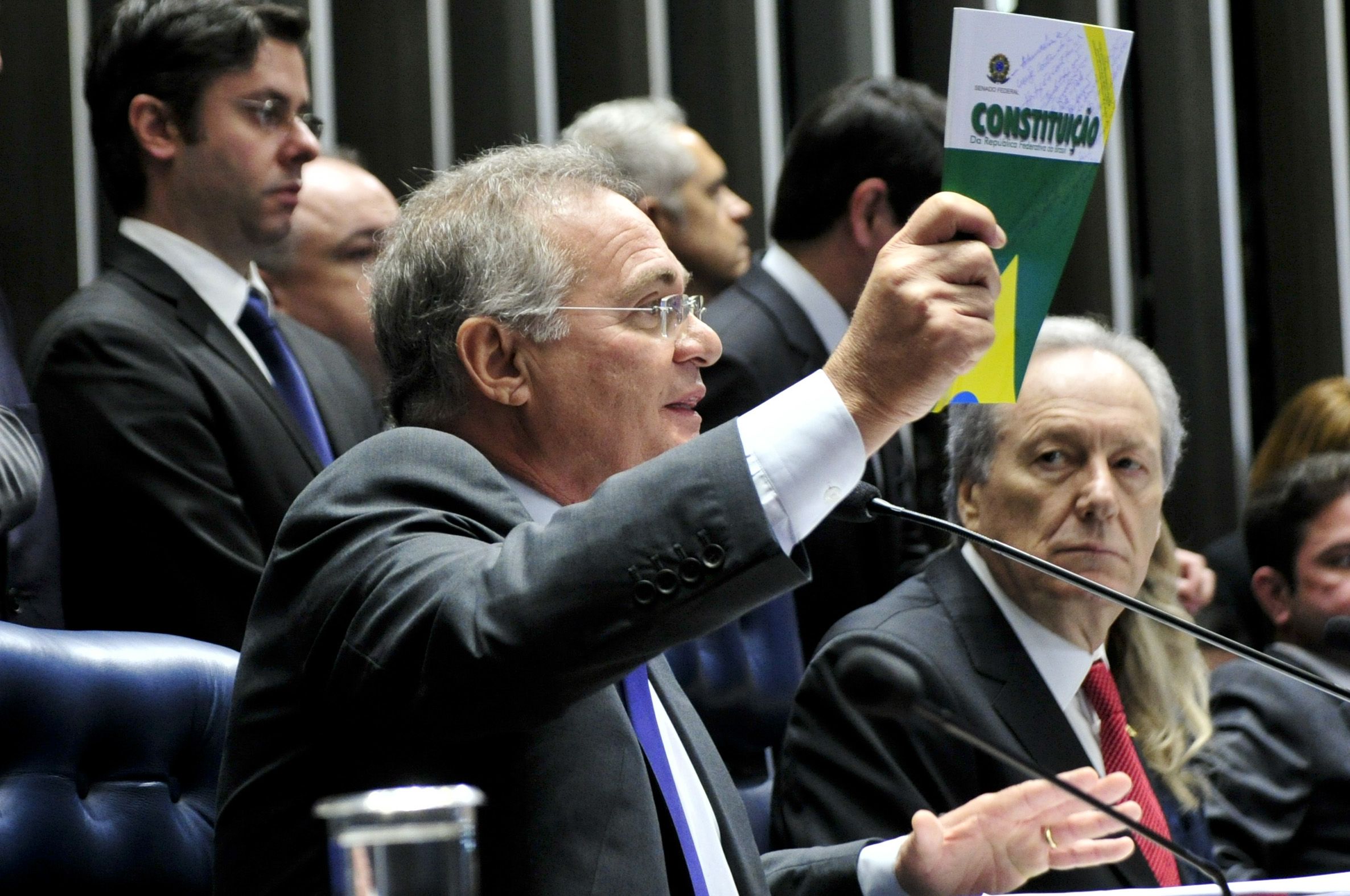 Na sessão que definiu impeachment, Calheiros manifestou-se publicamente pela manutenção dos direitos políticos de Dilma Rousseff. | Geraldo Magela/Agência Senado