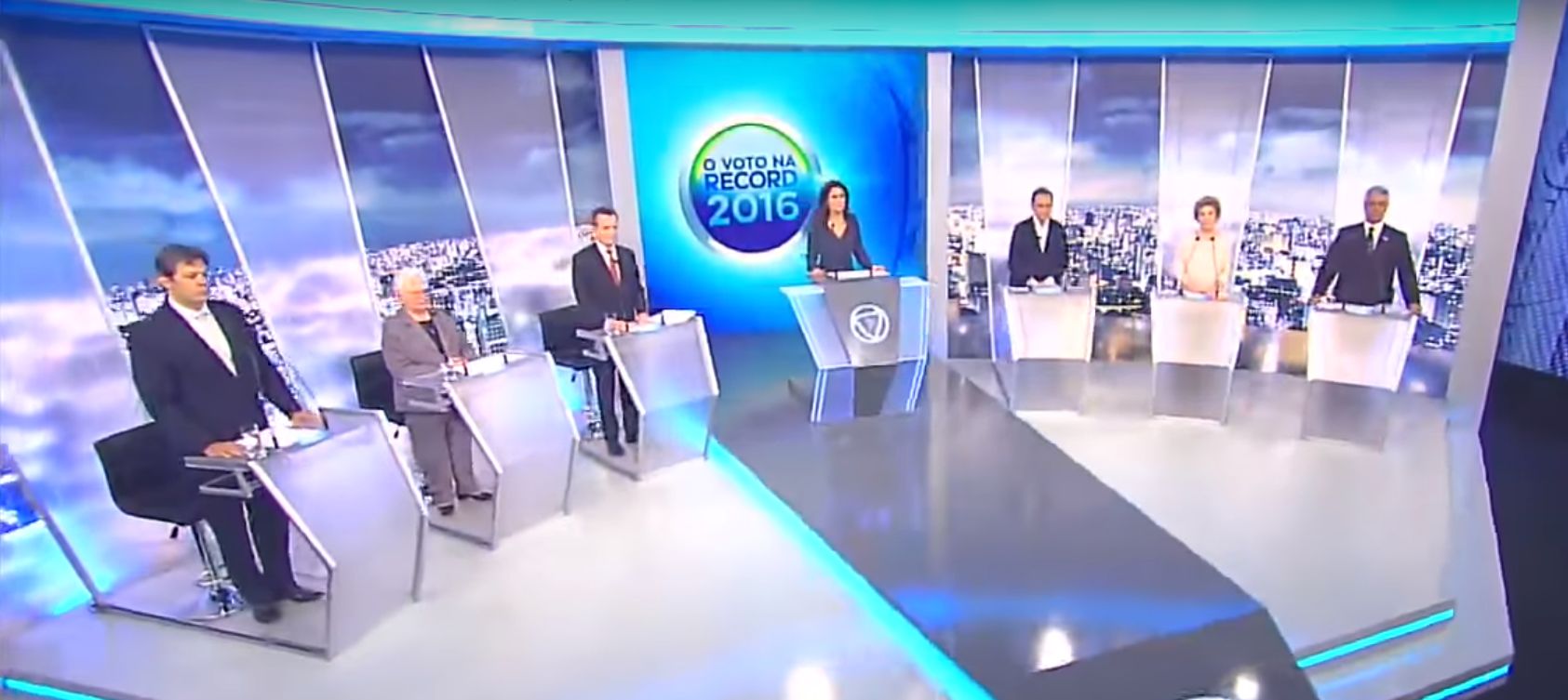 Candidatos participam do debate da Rede Record | Reprodução/Rede Record