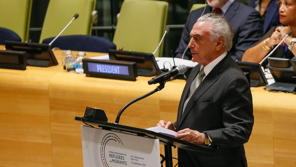 Presidente Michel Temer falou nesta segunda-feira (19) nas Nações Unidas. | Beto Barata/PR