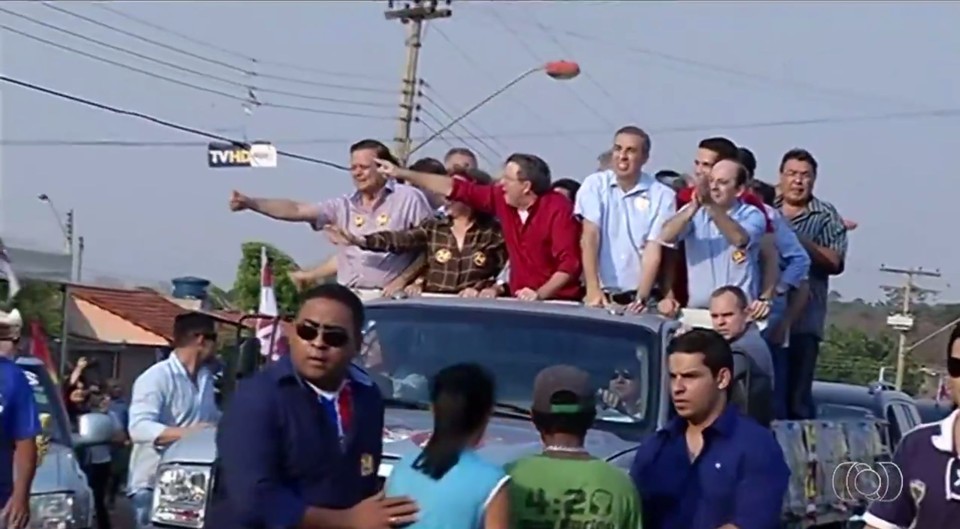 Imagens da carreata em Itumbiara | Reprodução/TV Anhanguera