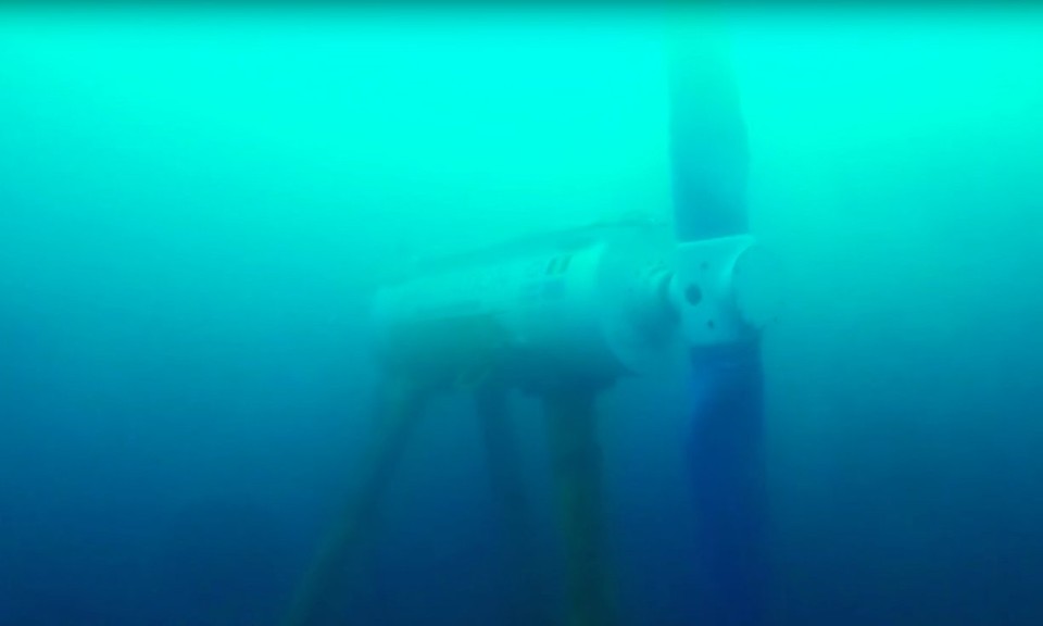 Uma turbina na Bluemull Sound. | Nova Innovation/Divulgação
