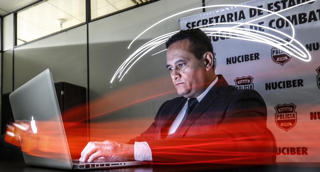 Delegado Demetrius Gonzaga, 11 anos à frente do Nuciber. | Jonathan Campos/Gazeta do Povo