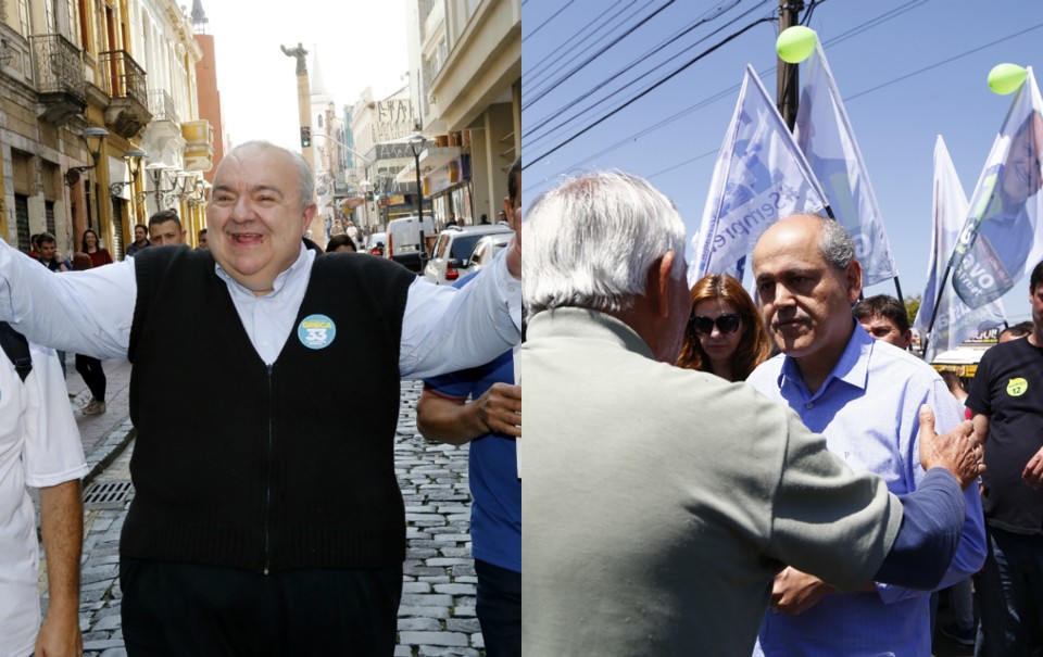 Da esquerda: Rafael Greca (PMN) e Gustavo Fruet (PDT) | Montagem - Pedro Serápio e Henry Milléo/Gazeta do Povo