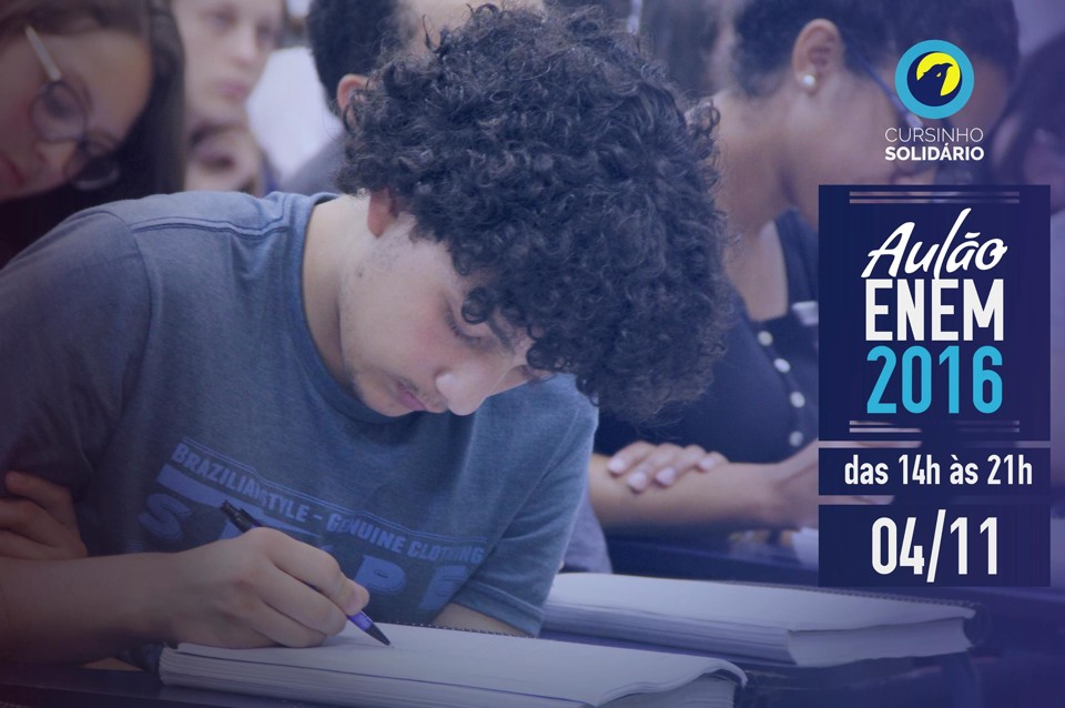 Para participar do aulão, estudante deve doar um produto de limpeza ou higiene. | Divulgação/Cursinho Solidário