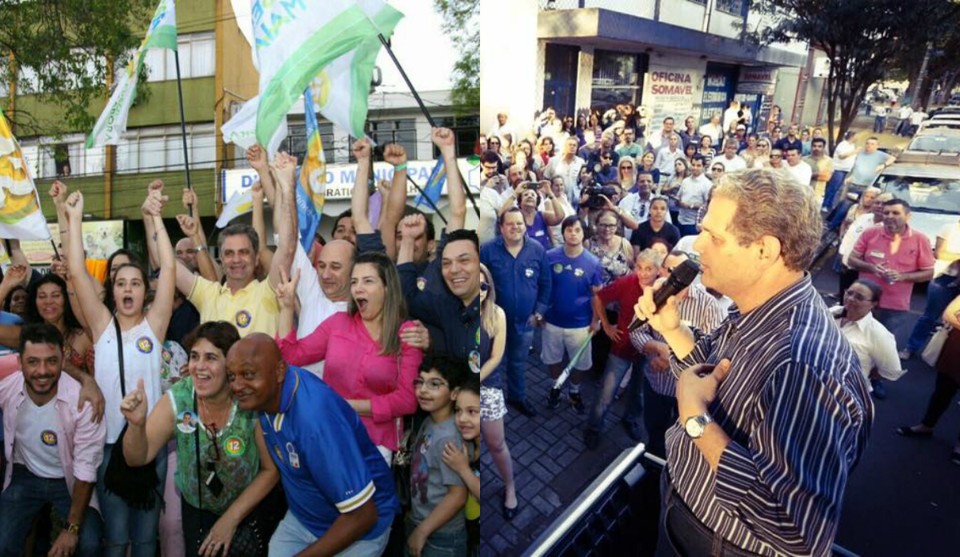 Ulisses Maia e Silvio Barros comemoraram a ida para o segundo turno. | /Divulgação