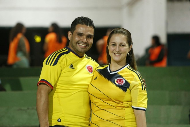 Os colombianos também foram assistir a partida no estádio. | Hugo Harada/Gazeta do Povo