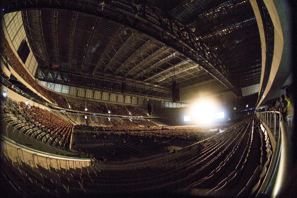 Show do tenor Andrea Bocelli na Arena: estádio multiuso ainda gera polêmica sobre sua construção em parceria com o estado e município. | Marcelo Andrade/Gazeta do Povo
