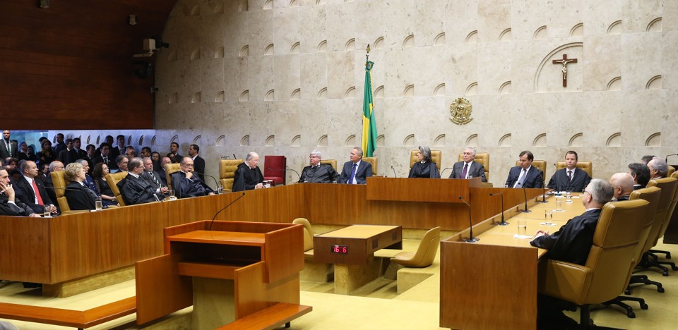 Plenário do STF durante a posse da ministra Cármen Lúcia como presidente da casa. No Brasil, somando subsídio e benefícios,10.765 juízes receberam mais do que os ministros da corte suprema. | Wilson Dias/Agência Brasil